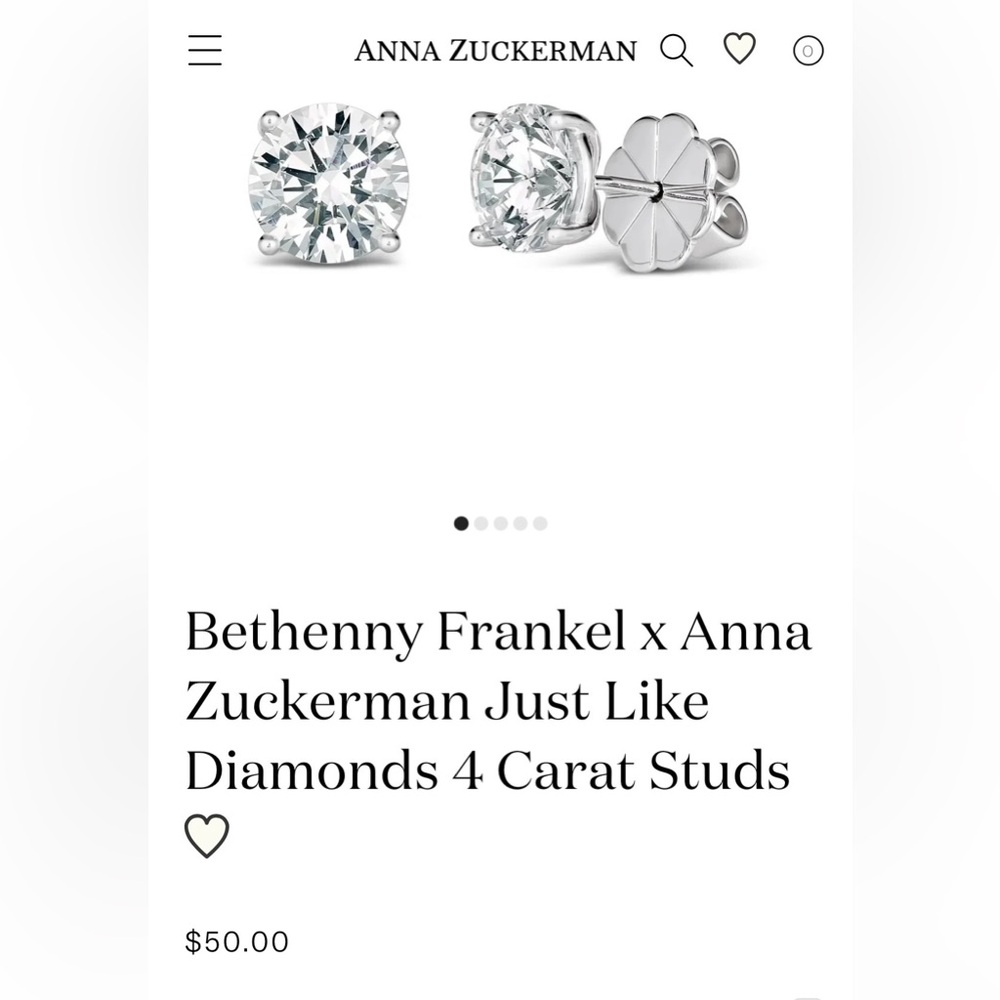 Bethenny Frankel x Anna Zuckerman Silver Stud Earrings